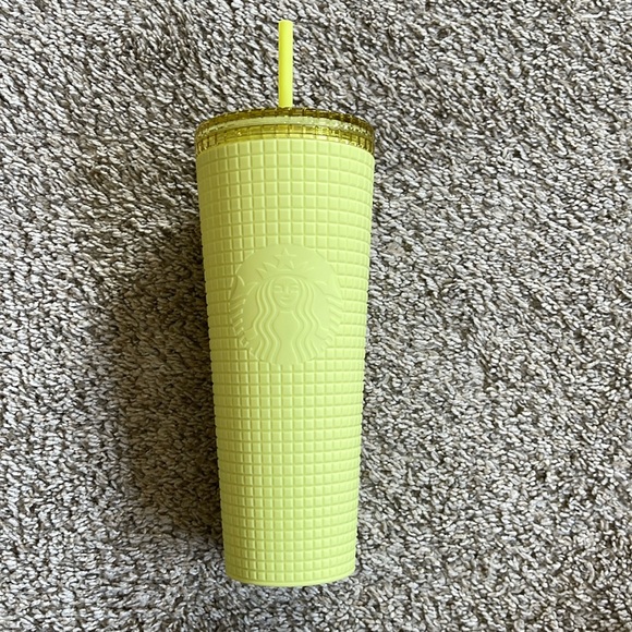 LIKE NEW RARE MATTE YELLOW STARBUCKS TUMBLER - Picture 1 of 5